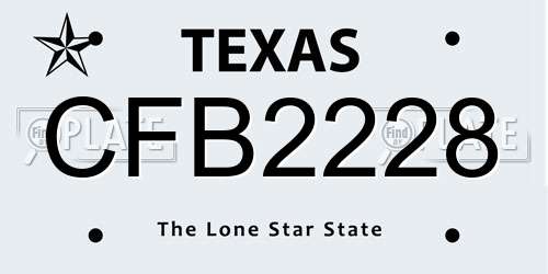 CFB2228 Texas License Plate