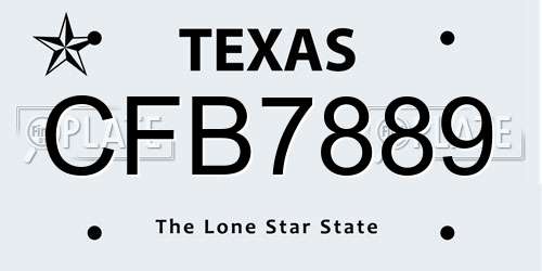 CFB7889 Texas License Plate