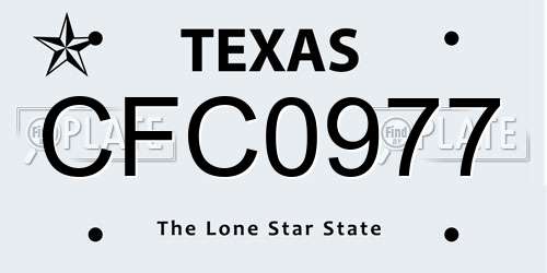 CFC0977 Texas License Plate