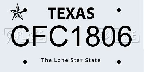 CFC1806 Texas License Plate