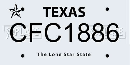 CFC1886 Texas License Plate
