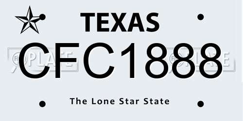 CFC1888 Texas License Plate
