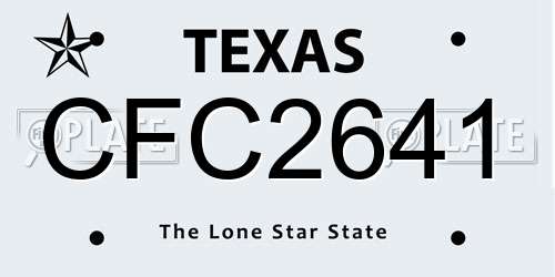 CFC2641 Texas License Plate
