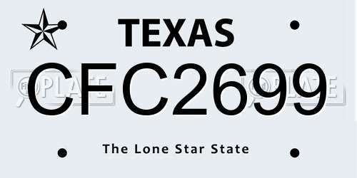 CFC2699 Texas License Plate