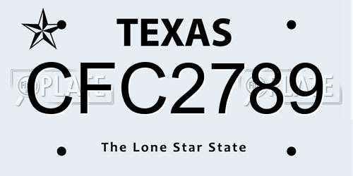 CFC2789 Texas License Plate