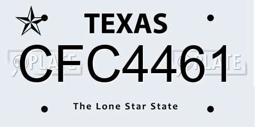 CFC4461 Texas License Plate