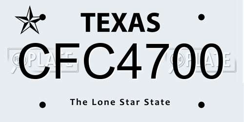 CFC4700 Texas License Plate