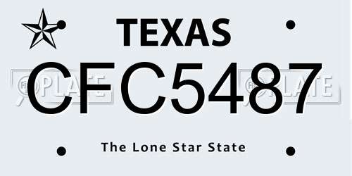 CFC5487 Texas License Plate