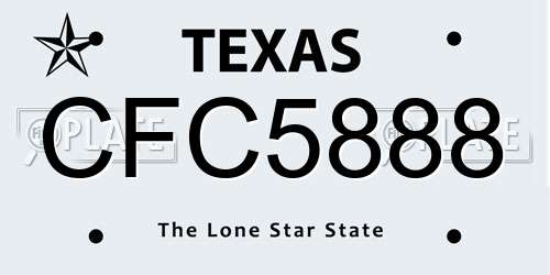 CFC5888 Texas License Plate