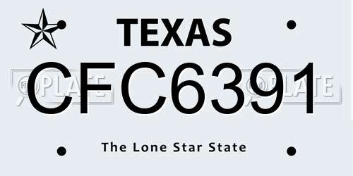 CFC6391 Texas License Plate