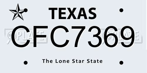 CFC7369 Texas License Plate
