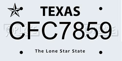 CFC7859 Texas License Plate