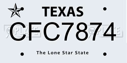 CFC7874 Texas License Plate