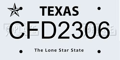 CFD2306 Texas License Plate