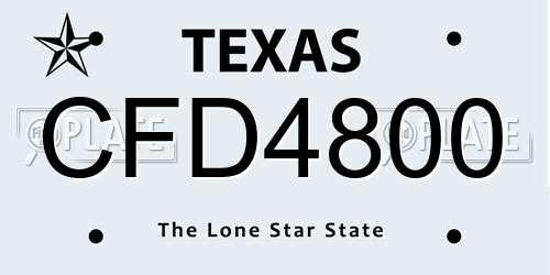 CFD4800 Texas License Plate