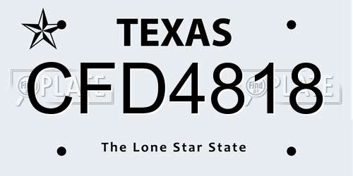 CFD4818 Texas License Plate