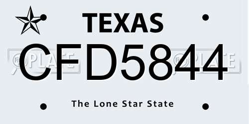 CFD5844 Texas License Plate