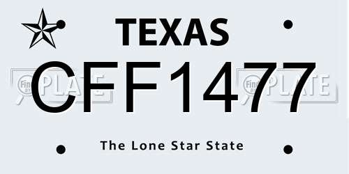 CFF1477 Texas License Plate