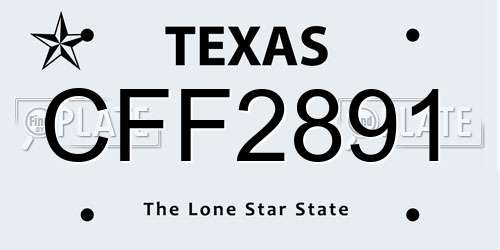CFF2891 Texas License Plate