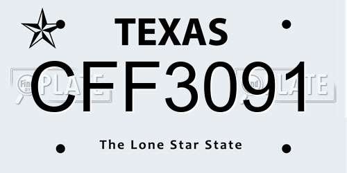 CFF3091 Texas License Plate