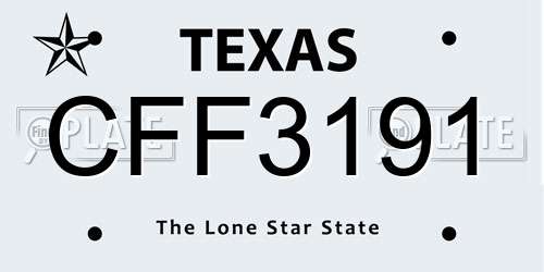 CFF3191 Texas License Plate
