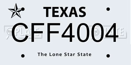 CFF4004 Texas License Plate
