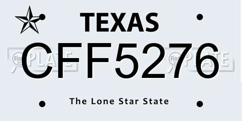 CFF5276 Texas License Plate