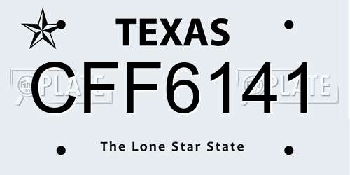 CFF6141 Texas License Plate