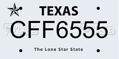 CFF6555 Texas License Plate