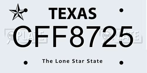 CFF8725 Texas License Plate