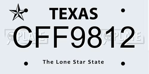 CFF9812 Texas License Plate
