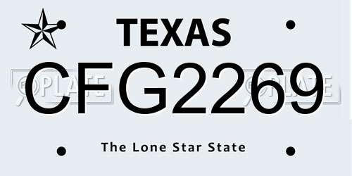 CFG2269 Texas License Plate