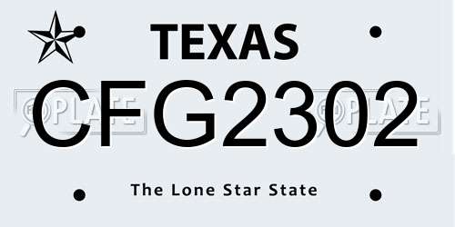 CFG2302 Texas License Plate
