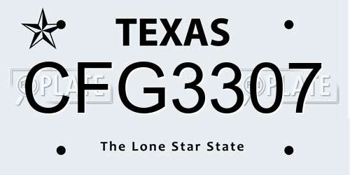 CFG3307 Texas License Plate