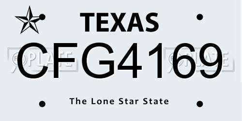 CFG4169 Texas License Plate