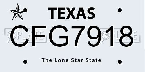 CFG7918 Texas License Plate