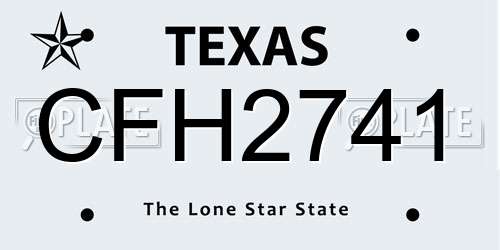 CFH2741 Texas License Plate