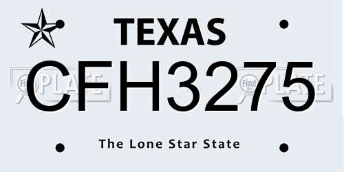 CFH3275 Texas License Plate