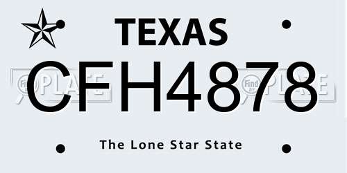 CFH4878 Texas License Plate