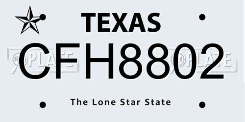 CFH8802 Texas License Plate