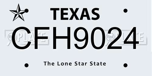 CFH9024 Texas License Plate