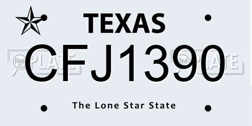 CFJ1390 Texas License Plate