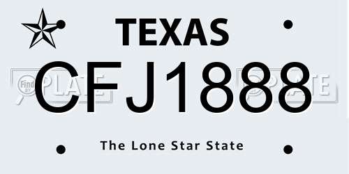 CFJ1888 Texas License Plate