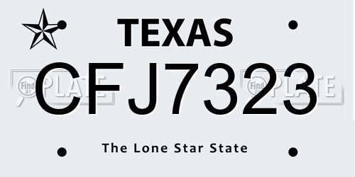 CFJ7323 Texas License Plate