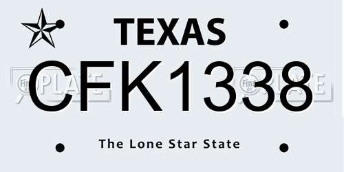 CFK1338 Texas License Plate