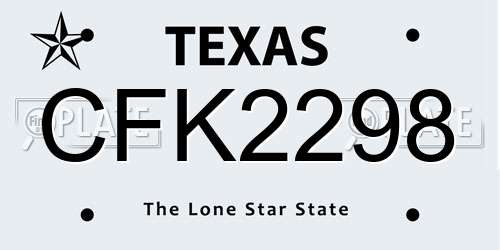 CFK2298 Texas License Plate