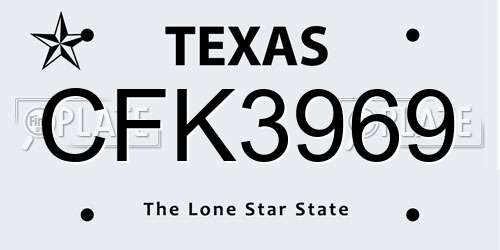CFK3969 Texas License Plate