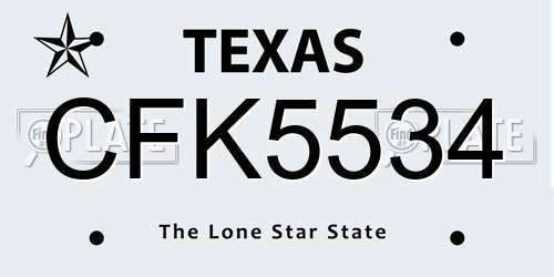 CFK5534 Texas License Plate
