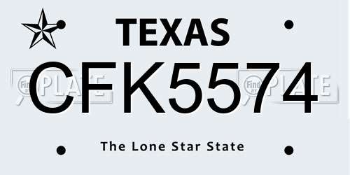 CFK5574 Texas License Plate