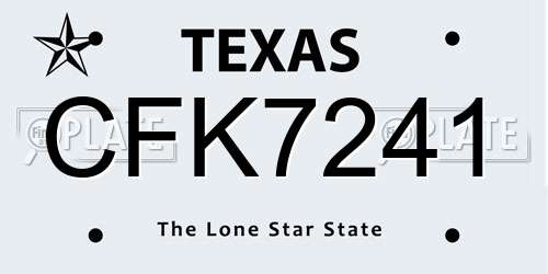CFK7241 Texas License Plate